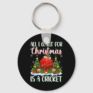 I Want For Christmas Is A Cricket Xmas Tree Lights Key Ring