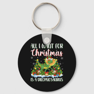 I Want For Christmas Is A Dilophosaurus Xmas Tree  Key Ring