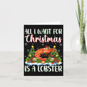 I Want For Christmas Is A Lobster Xmas Tree Lights Card
