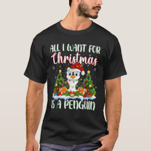 I Want for Christmas is A Penguin Bird Xmas Tree L T-Shirt