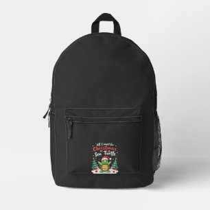 I Want For Christmas Is A Sea Turtle Xmas Tree Lig Printed Backpack