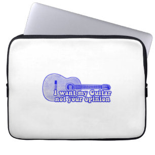 I want my guitar. not your opinion. vintage blue laptop sleeve