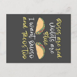 I want Queso and Tacos Too_701e34210f53ab0073e6164 Announcement Postcard