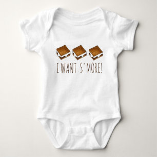 I Want S'more Campfire S'mores Camping Camp Foodie Baby Bodysuit