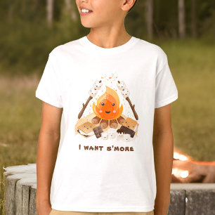 I Want S'more Cute Fun Camping Campfire boy T-Shirt