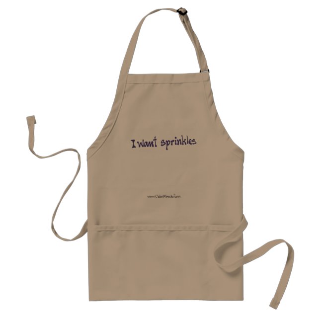 "I Want Sprinkles" Apron, Plain Standard Apron (Front)
