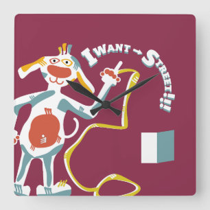 I WANT STREET I WANT STREEET!!! BY MASANSER SQUARE WALL CLOCK