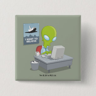 I Want To Believe 15 Cm Square Badge