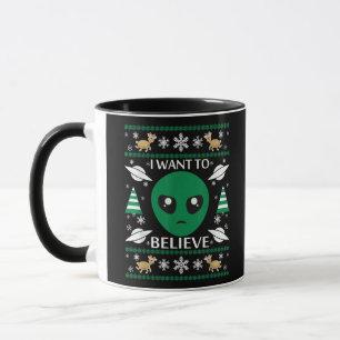 I Want To Believe Alien Christmas Mug