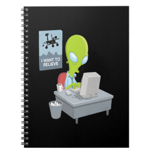 I want to believe alien version ufo alien funny gi notebook