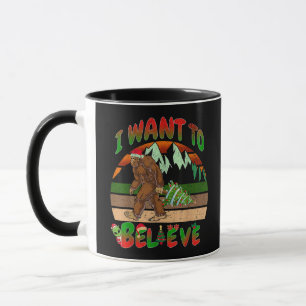I Want To Believe Bigfoot Tree Aliens Mug