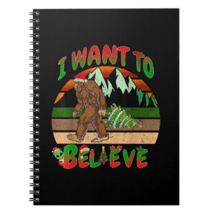 I Want To Believe Bigfoot Tree Aliens Notebook