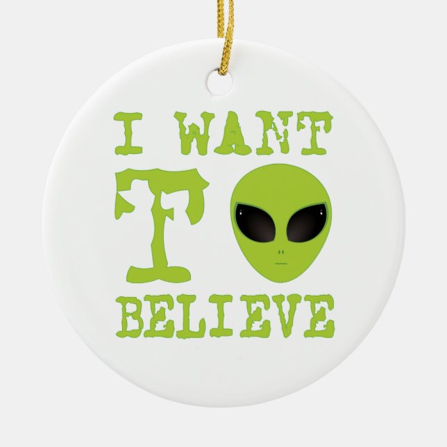 I Want To Believe Ceramic Tree Decoration (Front)