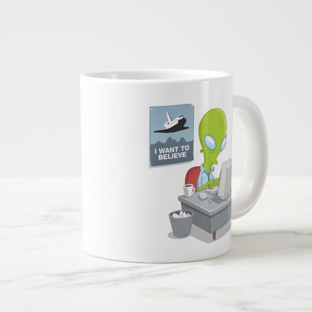 I Want To Believe Large Coffee Mug (Front Right)
