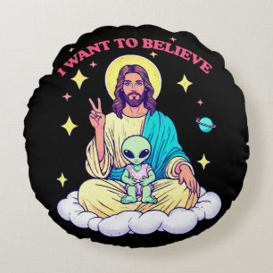 I Want To Believe Round Cushion