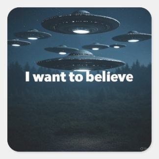 I want to believe square sticker