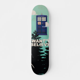 I Want to Believe Vintage Police Box Skateboard