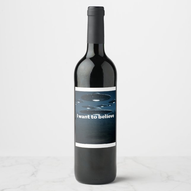 I want to believe wine label (Front)