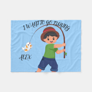  "I WANT TO GO FISHING" BLANKET FOR BOYS