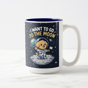 I Want To Go To The Moon Stray Puppy K-Pop  Two-Tone Coffee Mug
