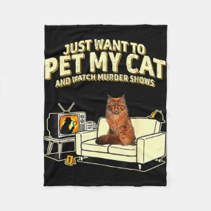 I want to pet my cat maine coon and watch shows fleece blanket