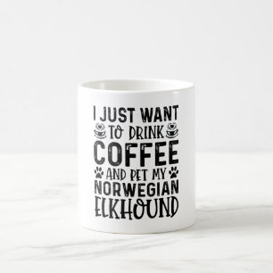 I Want To Pet My Norwegian Elkhound Coffee Mug