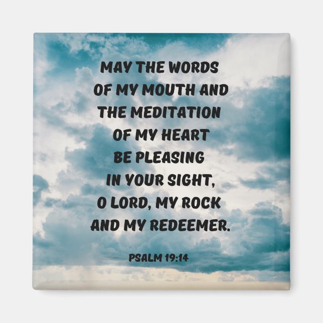 I Want To Please God Bible Verse Psalm 19:14 Magnet (Front)