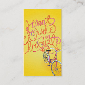 I want to ride my bicycle - 2 sided business card
