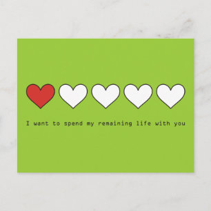 I want to spend my remaining life with you postcard