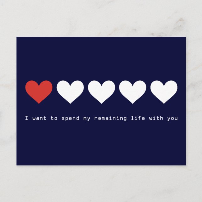 I want to spend my remaining life with you postcard (Front)