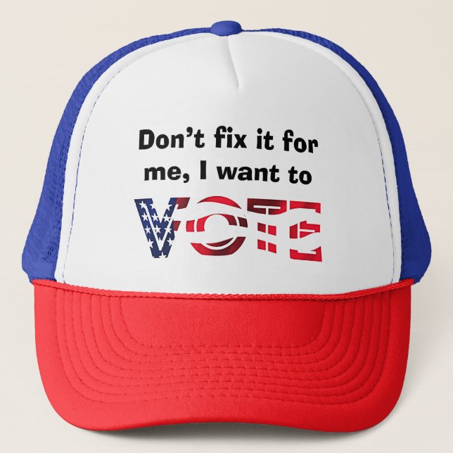 I Want to Vote Trucker Hat (Front)