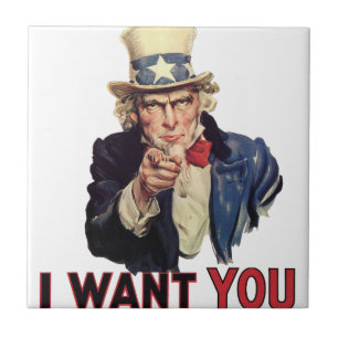 I want you, America US/USA, SAD Ceramic Tile