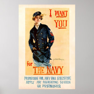I Want You for the Navy 1917 WW1 POSTER PRINT