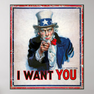 I WANT YOU says UNCLE SAM 1917 Poster