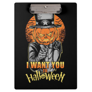 I Want You To Halloween Clipboard