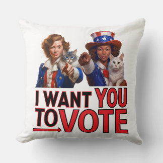 I WANT YOU TO VOTE (Cat Ladies) Cushion