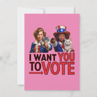 I WANT YOU TO VOTE (Cat Ladies) Holiday Card