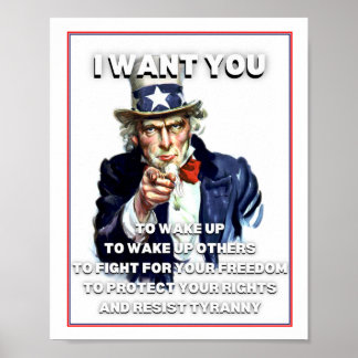 I Want You To Wake Up Uncle Sam Poster Print