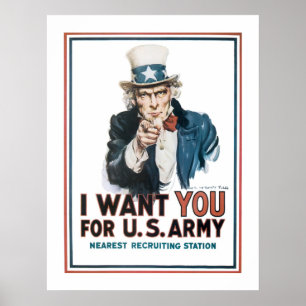 "I Want YOU" Uncle Sam (canvas) Poster