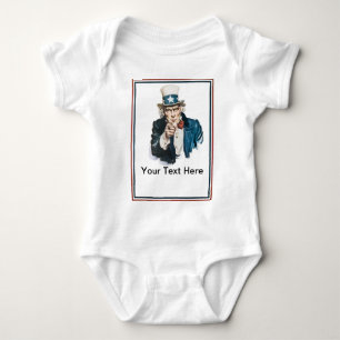 I Want You Uncle Sam Customise Your Text Baby Bodysuit