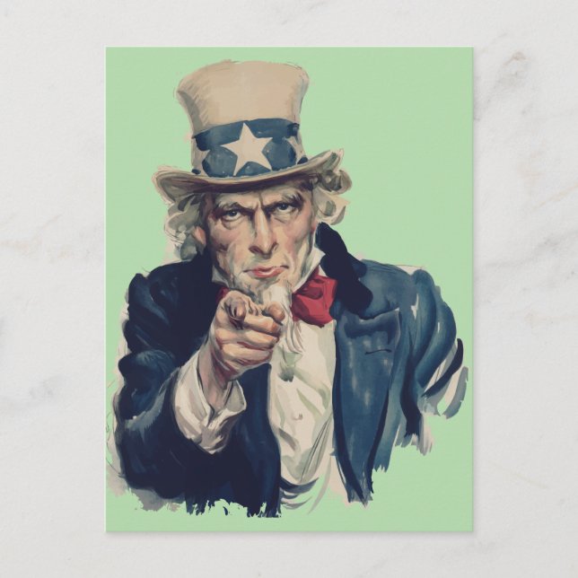 I Want You | Uncle Sam Recruitment Poster US Army Postcard (Front)