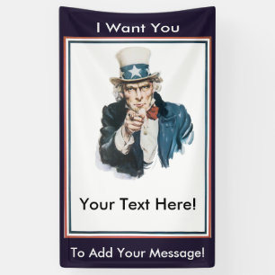 I WANT YOU Uncle Sam To Customise Your Own Message Banner