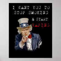 I Want You Uncle Sam Vape Premium Poster