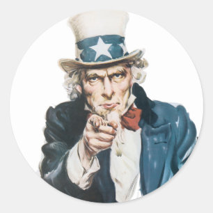 "I Want You" Vintage stickers