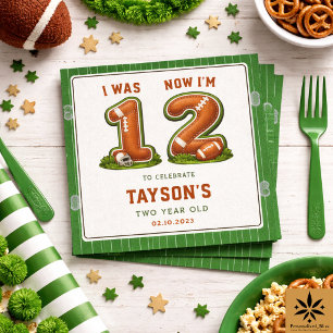 I Was 1, Now I’m 2 – Football 2nd Birthday Napkin