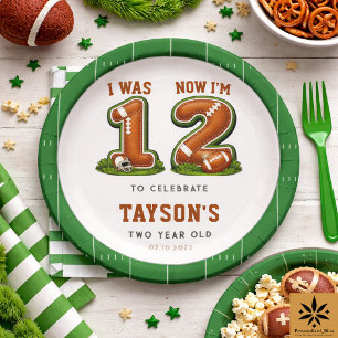 I Was 1, Now I’m 2 – Football America 2nd Birthday Paper Plate