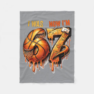 I Was 6 Im 7 Birthday Basball Boys Kids 67 Meme Fleece Blanket