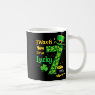I was 6 im 7 lucky 7th birthday st patricks day coffee mug