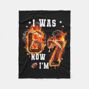 I was 6 i'm 7 old football drip 7th birthday boy fleece blanket