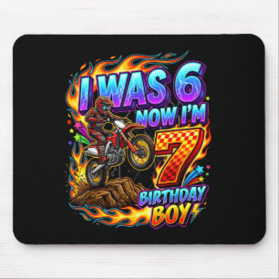 I was 6 i'm 7 year old birthday boy motocross 7th  mouse pad